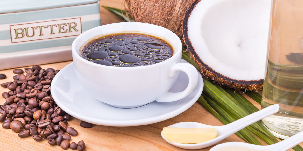 Bulletproof coffee with virgin coconut oil and organic butter Bulletproof Coffee