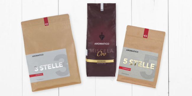 aromatico-kaffeekompositionen Drei Aromatico Espressi