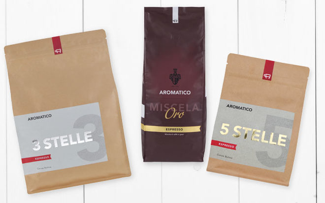 aromatico-kaffeekompositionen Drei Aromatico Espressi